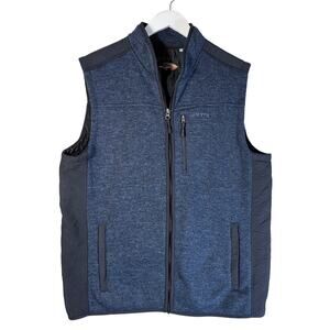 Orvis Mens Medium Full Zip Sweater Fleece Vest Quilted Navy Blue Size XL